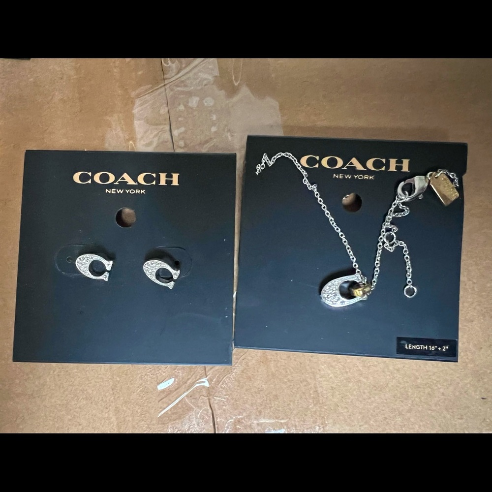 Coach necklace and matching earrings
